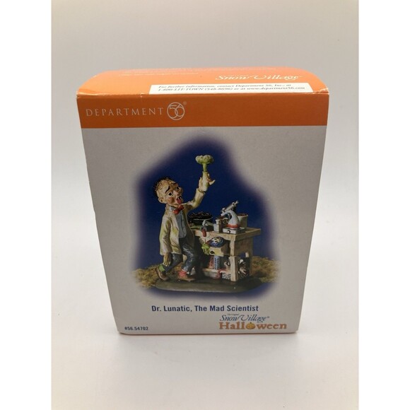 Department 56 Snow Village Halloween Dr. Lunatic The Mad Scientist Figure - Picture 2 of 6